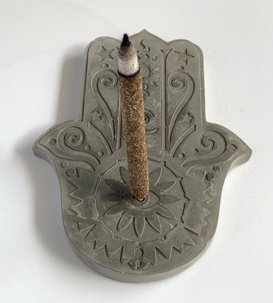 Hamsa Hand Incense Holder~ Concrete Incense Holder